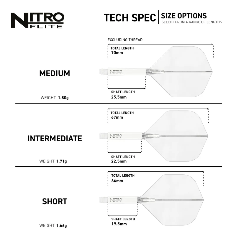 Red Dragon - Nitro Flite - Standard No2 - White & Clear Short-Intermediate-Medium – Bild 8